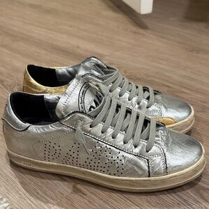 P448 Silver and Gold Sneakers